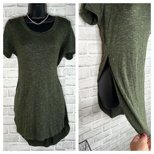 Mossimo Womens Small Tunic Top Green Short Sleeve